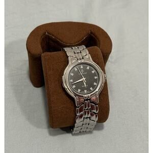 Calvin Hill 33mm Quartz Watch Black Dial Stainless Steel Bracelet 8.5" Japan Mov